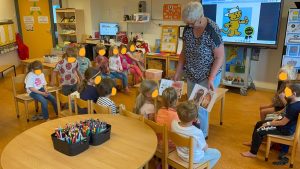 workshop bevrijd je voeten op basischool Odijk. Kinderen kijken naar voeten in te kleine schoenen